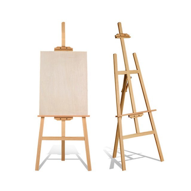 Adjustable Wood Floor Easel, Holds Up To 42 Tall Art or Frames (Elm Wood)  (TBASEL051N) 