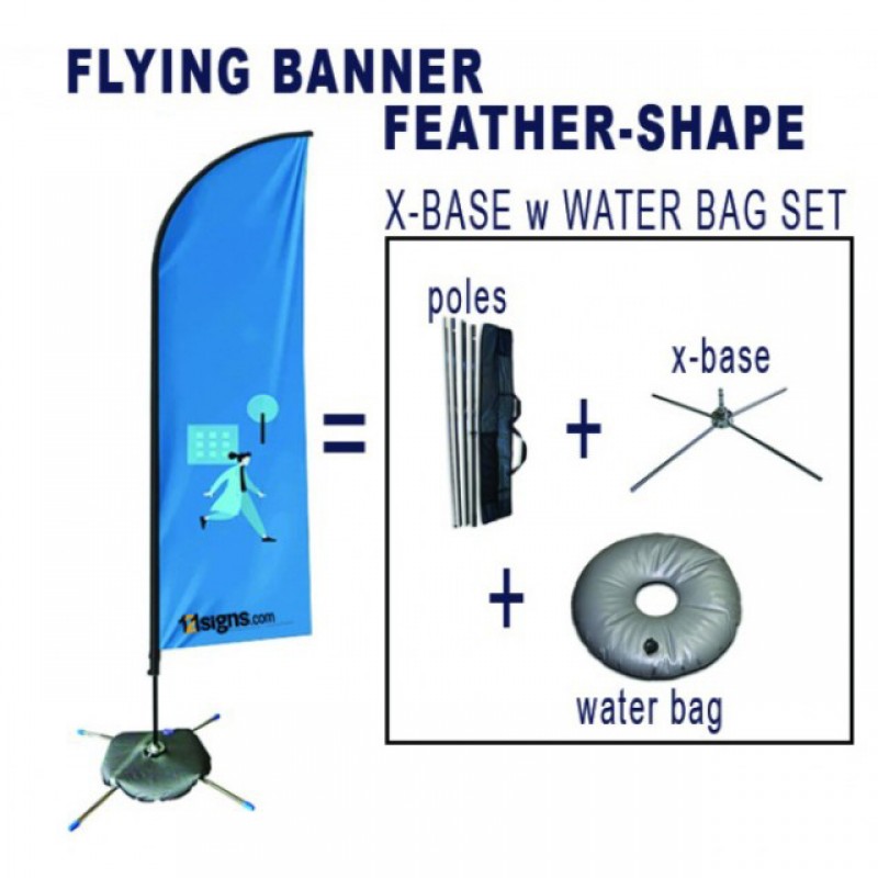 Fly-Flag Banner - FEATHER - XBASE Water Bag Set
