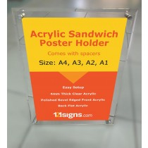 Acrylic Sandwich Poster Holder - A4