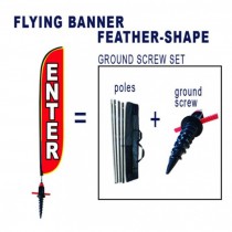 Fly-Flag Banner - FEATHER - Ground SCREW Set