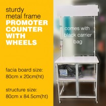 Promoter Counter with Wheels - Metal Frame
