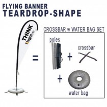 Fly-Flag Banner - TEARDROP - CROSSBAR Water Bag Set