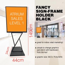Fancy Sign-Frame Holder Stand - BLACK - 60 x 80cm