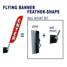 Fly-Flag Banner - FEATHER - WALL Mount Set