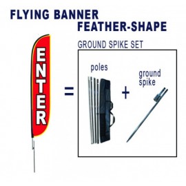 Fly-Flag Banner - FEATHER - Ground SPIKE Set