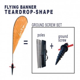 Fly-Flag Banner - TEARDROP - Ground SCREW Set