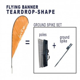 Fly-Flag Banner - TEARDROP - Ground SPIKE Set
