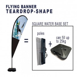 Fly-Flag Banner - TEARDROP - SQUARE Water Base Set